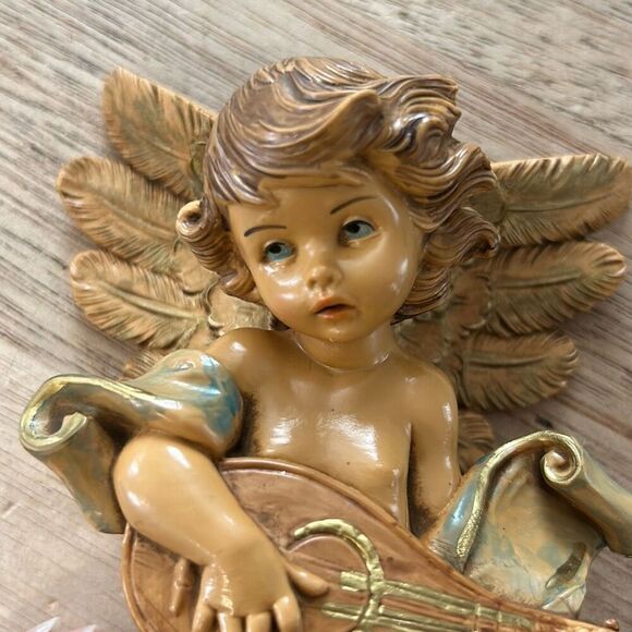 Vintage Simonelli Florentine angel cherub figurine wall piece sculpture art - Picture 3 of 5